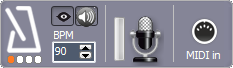 new toolbar metronome midi microphone