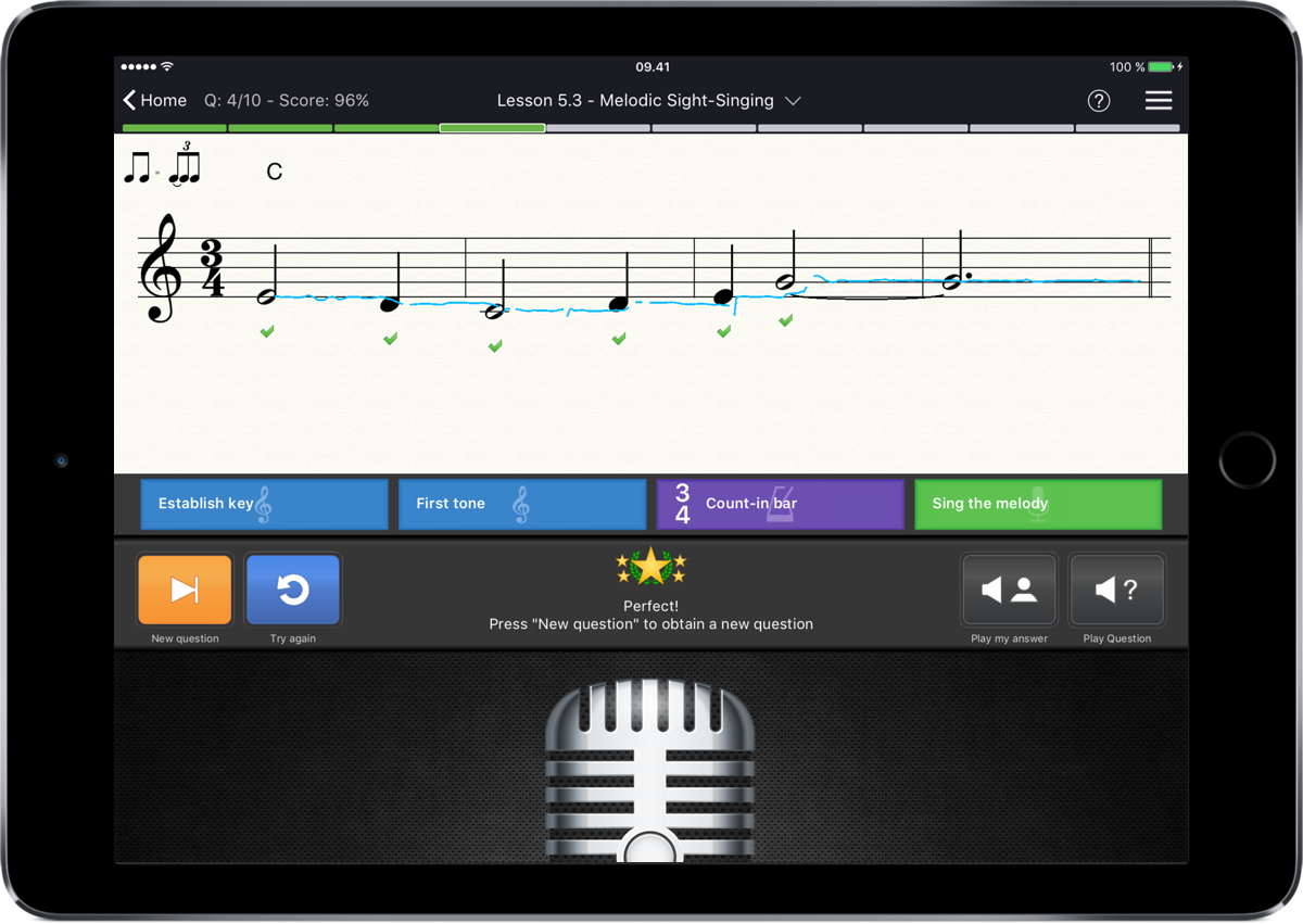 Sight singing w ipadair